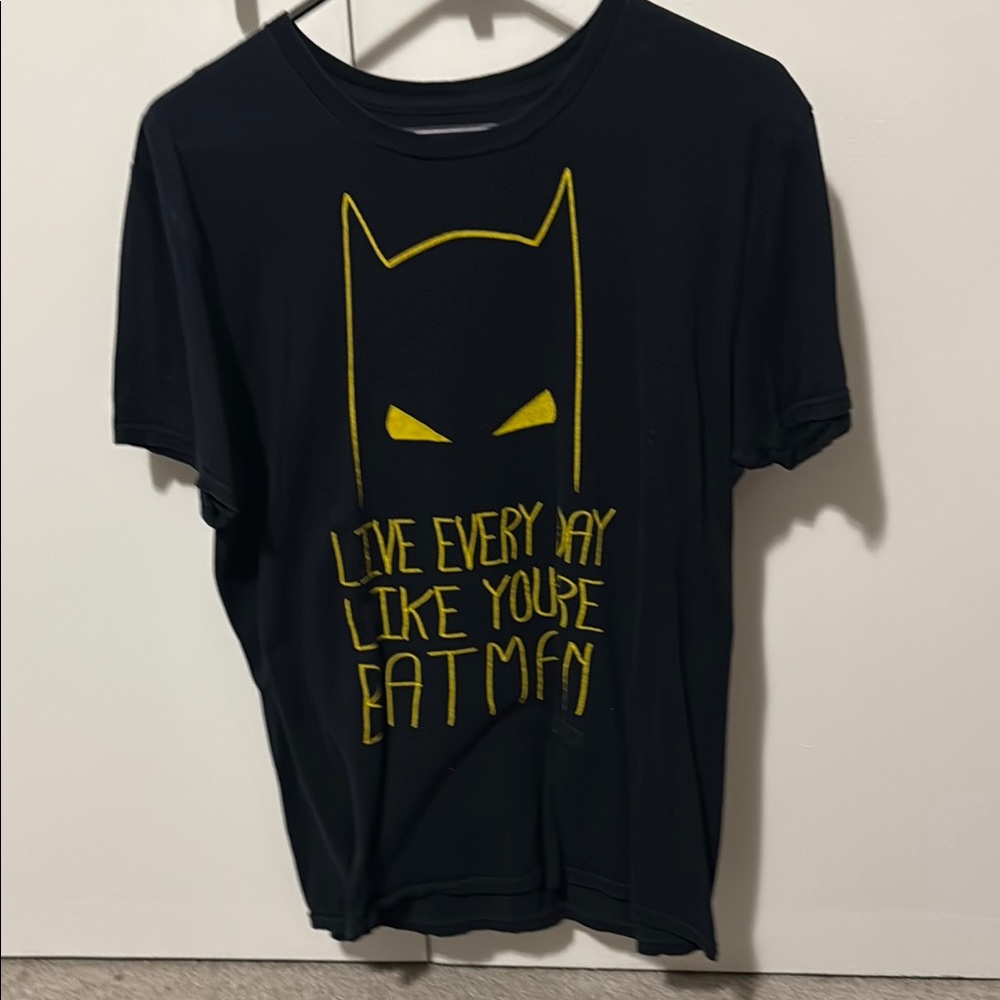 Black Batman T-Shirt with Yellow Graphic